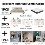 AAH Home Bedroom Furniture Bed Frame with Mattress Bedside table Dresser AAH HOME