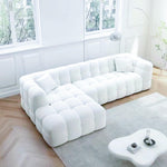 AAH Home Fleece Fabric Overstuffed Multifunction Cloud L-shaped Sofa Chair set for Livingroom Office AAH HOME
