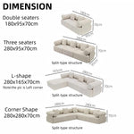 AAH Home - Sofa Set - Off-White - Solid Wood