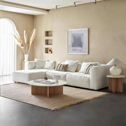 AAH Home Light Luxury Linen Fabric Tofu-block Shaped Sofa set for Livingroom