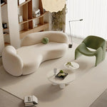 AAH Home Fleece Fabric Overstuffed Multifunction Arc-shaped Sofa set for Livingroom Office AAH HOME