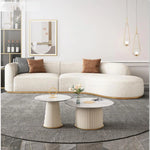 AAH Home Fleece Fabric Overstuffed Multifunction Arc-shaped Sofa set for Livingroom Office AAH HOME