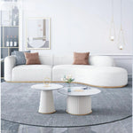 AAH Home Fleece Fabric Overstuffed Multifunction Arc-shaped Sofa set for Livingroom Office AAH HOME