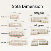AAH Home Fleece Fabric Overstuffed Multifunction Cloud L-shaped Sofa Chair set for Livingroom Office AAH HOME