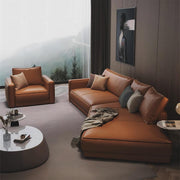 AAH Home - Living Room Sofa - Beige - Leather