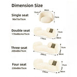 AAH Home Fleece Fabric Overstuffed Multifunction Arc-shaped Sofa set for Livingroom Office AAH HOME