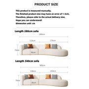 AAH Home Fleece Fabric Overstuffed Multifunction Arc-shaped Sofa set for Livingroom Office AAH HOME