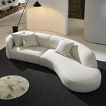 AAH Home Fleece Fabric Overstuffed Multifunction Arc-shaped Sofa set for Livingroom Office AAH HOME