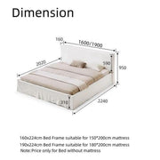 AAH Home - Bed Frame - Off-White - Linen