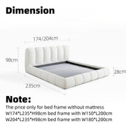 AAH Home Bed Frame Modern Velvet King Queen Size for bedroom Without Mattress