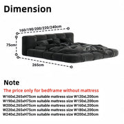 AAH Home Bed Frame Modern Velvet King Queen Size for bedroom Without Mattress