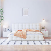 AAH Home Light Luxury Fleece Fabric Wrap Bed Frame for Bedroom Without Mattress