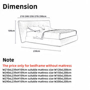 AAH Home Bed Frame Modern Velvet King Queen Size for bedroom Without Mattress