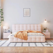 AAH Home Light Luxury Fleece Fabric Wrap Bed Frame for Bedroom Without Mattress