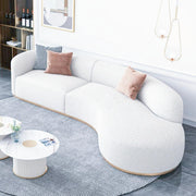 AAH Home Fleece Fabric Overstuffed Multifunction Arc-shaped Sofa set for Livingroom Office AAH HOME