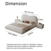 AAH Home Light Luxury Fleece Fabric Wrap Bed Frame for Bedroom Without Mattress