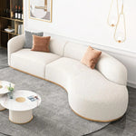 AAH Home Fleece Fabric Overstuffed Multifunction Arc-shaped Sofa set for Livingroom Office AAH HOME