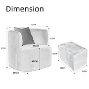 AAH Home Fleece Fabric Overstuffed Multifunction Sofa Chair set for Livingroom Office