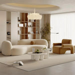 AAH Home Fleece Fabric Overstuffed Multifunction Arc-shaped Sofa set for Livingroom Office AAH HOME