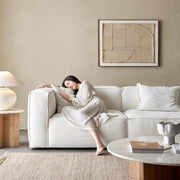 AAH Home Light Luxury Linen Fabric Tofu-block Shaped Sofa set for Livingroom