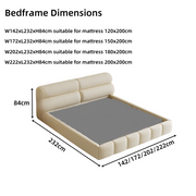 AAH Home Bed Frame Modern Velvet King Queen Size for bedroom Without Mattress