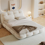 AAH Home Bed Frame Modern Velvet King Queen Size for bedroom Without Mattress