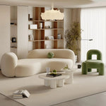 AAH Home Fleece Fabric Overstuffed Multifunction Arc-shaped Sofa set for Livingroom Office AAH HOME