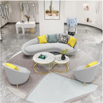 AAH Home Dutch Velvet Fabric Arc-shaped Sofa set for Livingroom Office AAH HOME