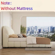 AAH Home Light Luxury Fleece Fabric Wrap Bed Frame for Bedroom Without Mattress