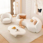 AAH Home Fleece Fabric Overstuffed Multifunction Arc-shaped Sofa set for Livingroom Office AAH HOME