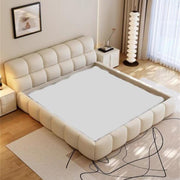 AAH Home Light Luxury Modern  Leather Wrap Bed Frame for Bedroom Without Mattress