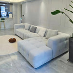 AAH Home Fleece Fabric Overstuffed Multifunction Cloud L-shaped Sofa Chair set for Livingroom Office AAH HOME