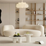 AAH Home Fleece Fabric Overstuffed Multifunction Arc-shaped Sofa set for Livingroom Office AAH HOME