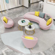 AAH Home Dutch Velvet Fabric Arc-shaped Sofa set for Livingroom Office AAH HOME