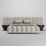 AAH Home Bed Frame Modern Velvet King Queen Size for bedroom Without Mattress