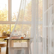 2 Panels Sheer Color Chiffon Tulle Light Window Textile Curtains Drapes for Bedroom Livingroom