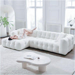AAH Home Fleece Fabric Overstuffed Multifunction Cloud L-shaped Sofa Chair set for Livingroom Office AAH HOME