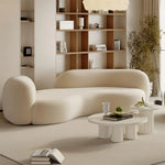 AAH Home Fleece Fabric Overstuffed Multifunction Arc-shaped Sofa set for Livingroom Office AAH HOME