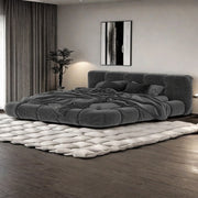 AAH Home Bed Frame Modern Velvet King Queen Size for bedroom Without Mattress