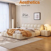 AAH Home Light Luxury Modern  Leather Wrap Bed Frame for Bedroom Without Mattress
