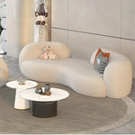 AAH Home Fleece Fabric Overstuffed Multifunction Arc-shaped Sofa set for Livingroom Office AAH HOME