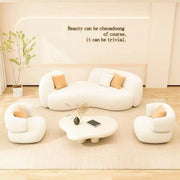 AAH Home Fleece Fabric Overstuffed Multifunction Arc-shaped Sofa set for Livingroom Office AAH HOME