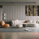 AAH Home Fleece Fabric Overstuffed Multifunction Arc-shaped Sofa set for Livingroom Office AAH HOME