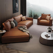 AAH Home - Living Room Sofa - Beige - Leather