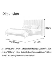 AAH Home Bed Frame Modern Velvet King Queen Size for bedroom Without Mattress AAH HOME