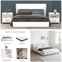 AAH Home Bedroom Furniture Bed Frame with Mattress Bedside table Dresser