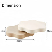 AAH Home Cream-style Coffee Table, Cute White Modern Tea Table, Irregular Indoor End Table for Living Room