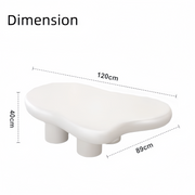AAH Home Cream-style Coffee Table, Cute White Modern Tea Table, Irregular Indoor End Table for Living Room